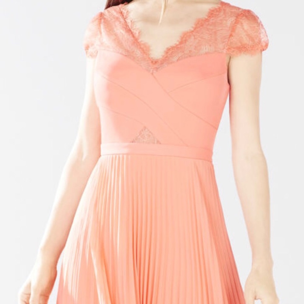 BCBG Madalena cross bodice long dress